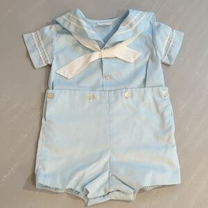 Vintage Baby‎ Sailor Romper Light Blue Nautical
